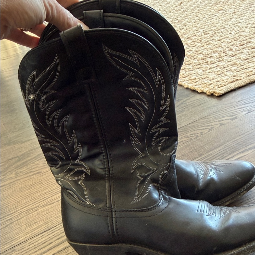 Laredo Black Western Cowboy Ankle Boots